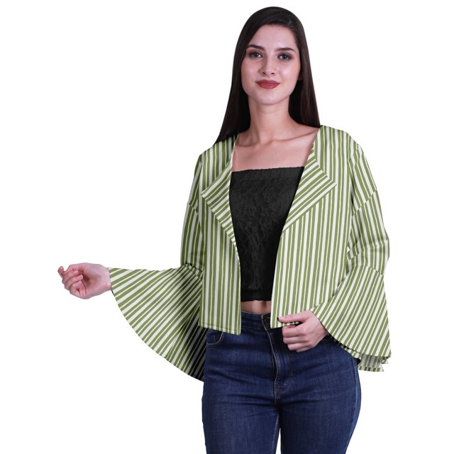Moomaya Cardigan Court Imprimé pour Femmes à Manches Évasées, Boléro Court pour l'Été