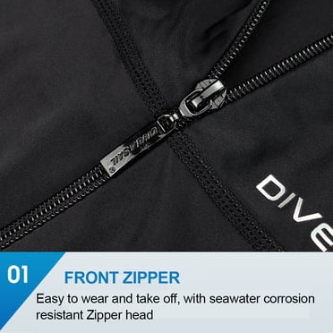 Wetsuits Diving Suit Surf Suit Long Cold Water Front Zip Sleeved Long Pants Swimsuit Men's and Women's Wetsuit Breathable Sports Dive Skins Sun-proof M