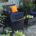 thumbnail image 4 of Costway 4 PCS Patio Rattan Furniture Set Cushioned Sofa Coffee Table Backyard Porch Navy, 4 of 10
