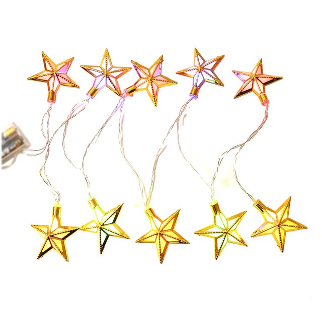 Mistaha 5ft 10LED Eid Ramadan String Lights Star Shaped Crescent Party LED Fairy Hanging Lights