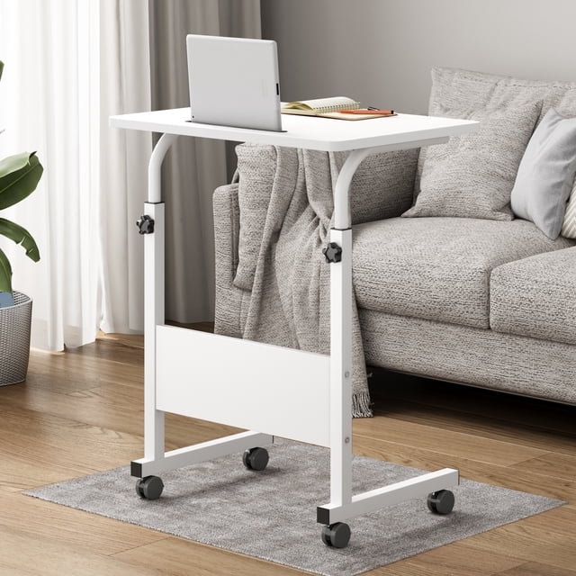 Standing Computer Desk With Wheels, Removable Side Desk, Sit-stand Desk With Adjustable Height, Card Slot