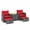 Red, variant on Costway 5 Piece Patio Rattan Furniture with 2 Ottomans & Tempered Glass Coffee Table Black