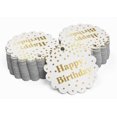 thumbnail image 2 of Inkdotpot 50 Pack Happy Birthday Favor Paper Tags Craft Real Gold Foil Hang Tags, 2 of 6