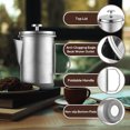 thumbnail image 2 of Cafetière à Pression Française 1 L Camping Presse Française avec Pliable, 2 of 7