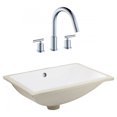 thumbnail image 1 of 20.75-in. W CSA Rectangle Bathroom Undermount Sink Set In White - Chrome Hardware AI-23106, 1 of 8