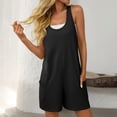 thumbnail image 2 of biudgviw Women's Casual Rompers Summer Sleeveless Scoop Neck Racer Back Strap Jumpsuits Trendy Short Overalls with Pockets, 2 of 7