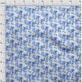 thumbnail image 4 of oneOone Tissu Polyester Spandex Bleu à Fleurs pour Robe Tissu Imprimé au Mètre 56 Pouces de Large, 4 of 4
