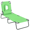 thumbnail image 1 of Outsunny Chaise Longue d'Extérieur Réglable avec Trou de Lecture - Vert, 1 of 9