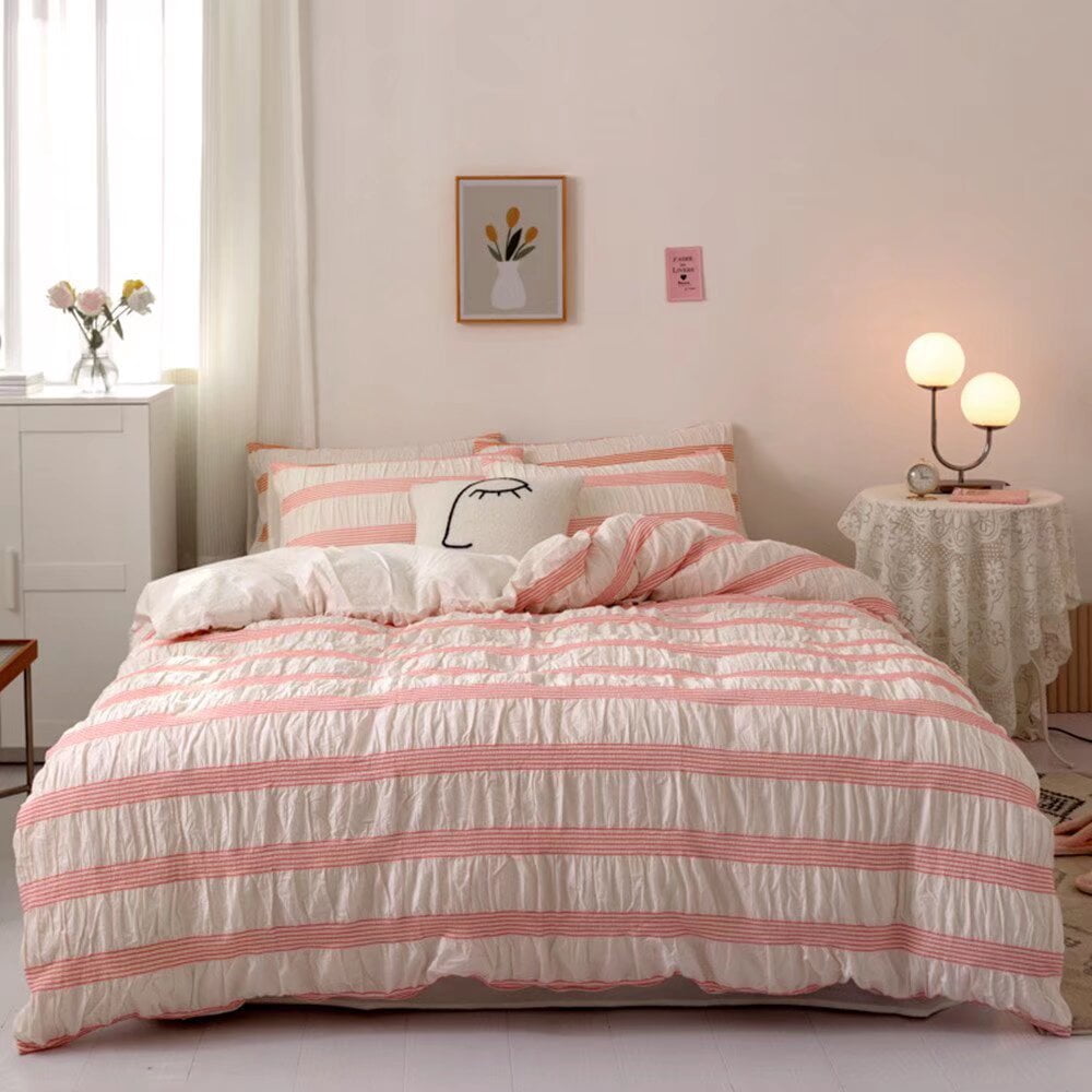 Zhuge Bed Sheets Set, Bedding Sheets Pillowcases Kit, Twin Bed Set, Hotel Bedding, Home Decor(Pink)