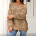 thumbnail image 1 of EGNMCR Womens Sweaters Fashion Solid Color Plus-Size Loose Round Neck Pullover, Gifts for Women, 1 of 6