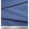 thumbnail image 3 of Soimoi Blue Rayon Fabric Square Geometric Print Fabric by Yard 56 Inch Wide, 3 of 3