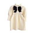 thumbnail image 1 of Yuyuzo Robe Pull pour Filles Tout-Petits Enfants Manches Longues Col Roulé Nœud Papillon Robes Tricotées Tenues de Fête, 1 of 4
