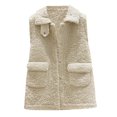 thumbnail image 1 of Veste d'Automne Sans Manches Sherpa pour Femmes, Gilet Léger Rembourré Décontracté, 1 of 6