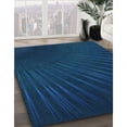 thumbnail image 3 of Ahgly Company Tapis d'Intérieur Lavable à la Machine, Carré, Transitionnel, Bleu, Tapis de Zone, 7 Pieds Carré, 3 of 7