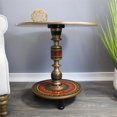 thumbnail image 3 of Natural Geo Rosewood Round Wooden 24" Accent Table - Red, 3 of 7