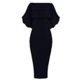 thumbnail image 5 of Pompotops Ladies Back Big Leaf Wrapped Chest And Shoulder BlingBling Package Hip Split Evening Dress, 5 of 5