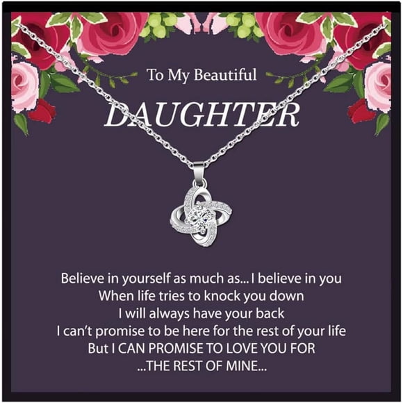 HSHDLDF Mother Daughter Necklace Gifts Matching Heart Knot Necklace for Mother Daughter Mother'S Day Birthday Christmas Jewelry Gifts for Women Girls