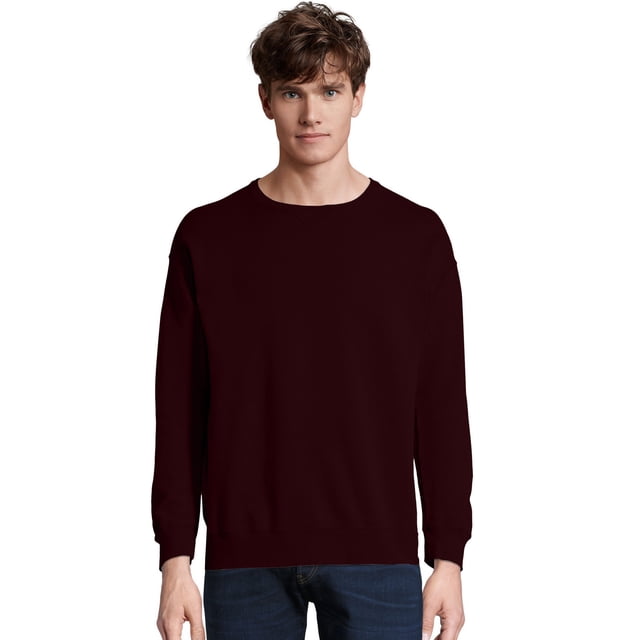 Hanes Mens Big ComfortWash Garment Dyed Fleece Sweatshirt, XL, Maroon