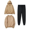 thumbnail image 1 of MeetoTime Women's 3 Piece Outfit Tracksuit Pullover Top Hooded Sweatshirt and Sweatpants Lounge Set, 1 of 5