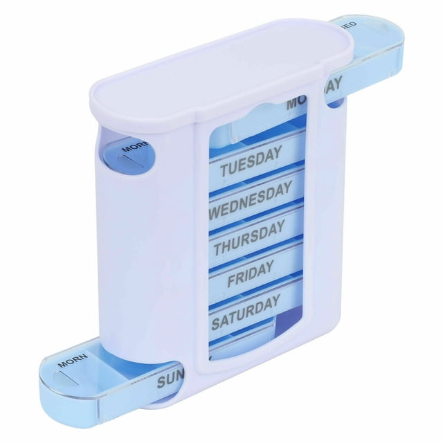 WHEANG 7 Day Drawer 28 Grid Box Detachable And Sealed Organizer Candy And Storage Container