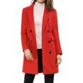 thumbnail image 1 of INSPIRE CHIC Manteau Mi-Long à Double Boutonnage pour Femme à Col à Revers Cranté, 1 of 6