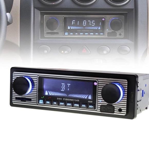 Dvkptbk Car FM Radio Stereo Player USB Charger,Vintage Car Stereo Radio Player In-dash MP3 Bluetooth FM USB Remote Control