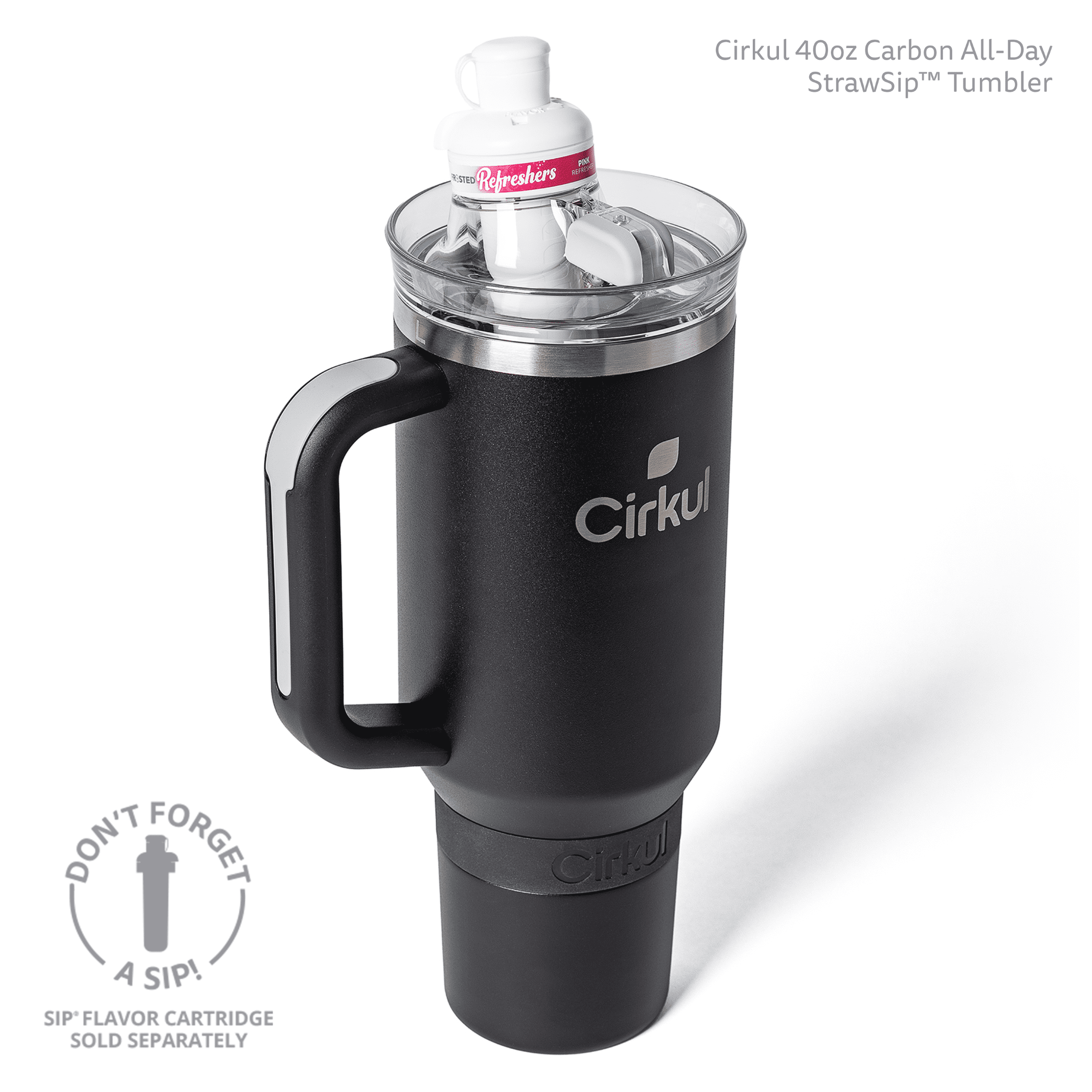Gobelet All-Day StrawSipMC de Cirkul, 40 oz, carbone (noir)