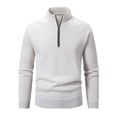 thumbnail image 4 of Sweaters for Men Standing Collar Half Zipper Elasticity Knit Base Long Sleeve, 4 of 9