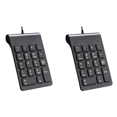 thumbnail image 1 of 2X Mini USB Wired Numeric Keypad Numpad 18 Keys Digital Keyboard for Accounting Teller Laptop Windows Android (Black), 1 of 7