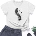 thumbnail image 4 of Plebaso T-Shirt Imprimé pour Femme Décontracté à Manches Courtes, T-Shirt Graphique à Col Rond, T-Shirts Amples d'Été 2025, 4 of 4