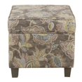 thumbnail image 2 of HomePop Square Storage Ottoman with Lift Off Lid, Gray Floral, 2 of 5