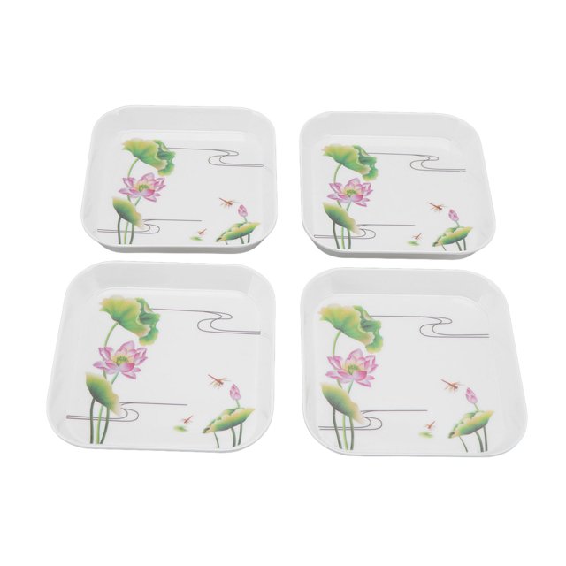 Assiette à Collation 4 Pcs, Assiettes de Service 5,9 Pouces Assiette à Fruits Assiettes à Salade Assiettes d'Apéritif Plats à Dessert Multifonctions pour Maison École Restaurant Plateau de Rangement Plateau pour Cracher les Os