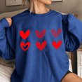 thumbnail image 1 of Qertyioot Chandail Cœur d'Amour Saint-Valentin, s Imprimé Mode Femme Manches Longues Col Rond Imprimé Blouse Ample Hauts, 1 of 3