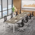 thumbnail image 5 of Tribesigns 78.74-Inch Large Conference Room Table, Modern Office Meeting Seminar Table Desk with Metal Legs and Adjustable Foot Pads, Seats 6-8 People, Oak Finish, 5 of 5