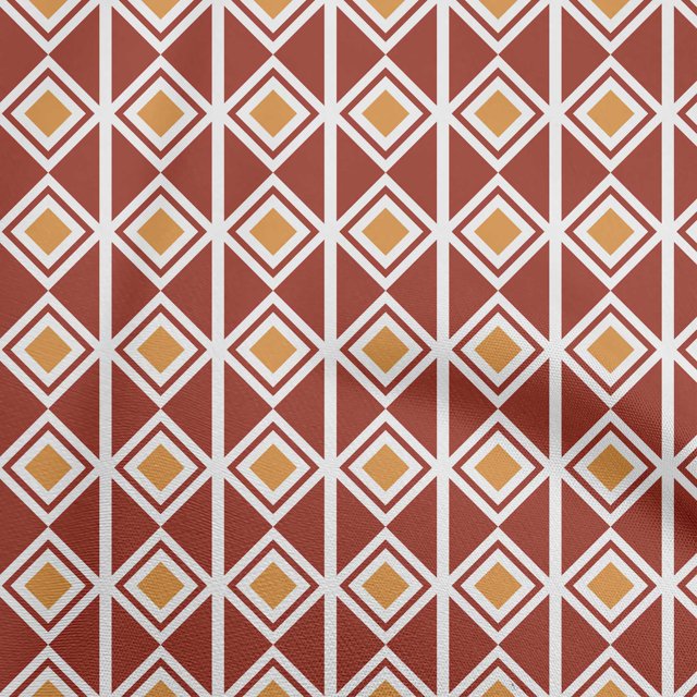 oneOone Cotton Poplin Maroon Fabric Geometric Craft Projects Decor Fabric Printed By The Yard 56 Inch Wide
