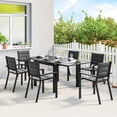 thumbnail image 2 of Outsunny Ensemble de Salle à Manger de Patio, Table Extensible, 6 Chaises Empilables, Noir, 2 of 10