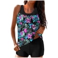 thumbnail image 2 of UPPADA Two Piece Tankini Swimsuits for Women High Waisted 2 Piece Bathing Suits Floral Print Tankini Set Tummy Control Modest Swimwear for Holiday Plus Bathing Suit Multicolor,S, 2 of 6