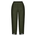 thumbnail image 4 of Timegard Plus Size Pants for Women Elastic Waist Solid Color Comfy Fall Casual Crop Pants with Pockets, 4 of 5