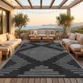 thumbnail image 1 of Nanan 8x10 Modern Geometric Outdoor Rug, All-Weather Waterproof Patio Mat, UV Resistant, Stain Resistant, Easy Clean Plastic Rug for Yard, Deck, Balcony, Camping,Black White, 1 of 8