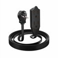thumbnail image 1 of Maximm Extension Cord 6 Feet Flat Plug/Wire, Multi Outlet - 3 Prong Angled Plug Extension Cord - Black UL Certified, 1 of 5