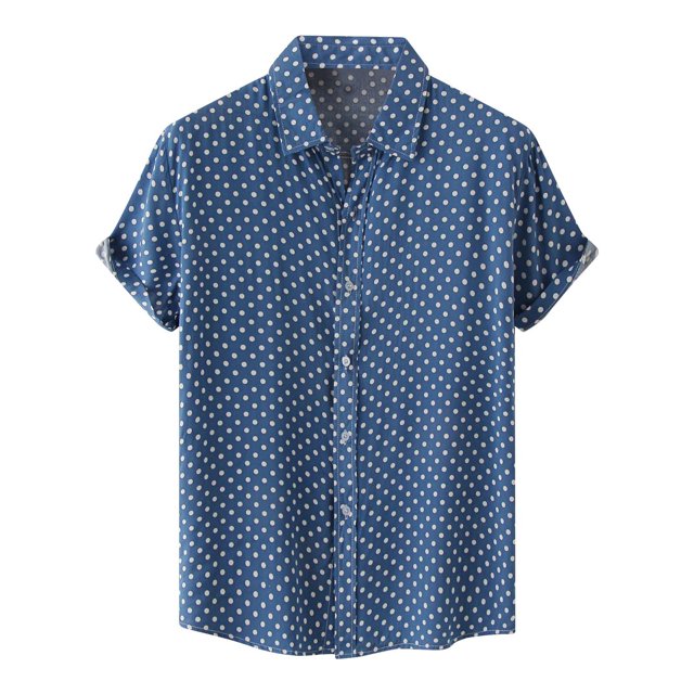RKSTN Chemise pour Homme Plage Hawaïenne Décontractée Chemise à Pois Col Rabattu Blouse à Manches Courtes Hauts