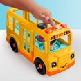 thumbnail image 3 of ​Fisher-Price Little People Toddler Toy School Bus Musical Push-Along Vehicle with 2 Figures for Kids Ages 1+ Years, Multilanguage Version, 3 of 6