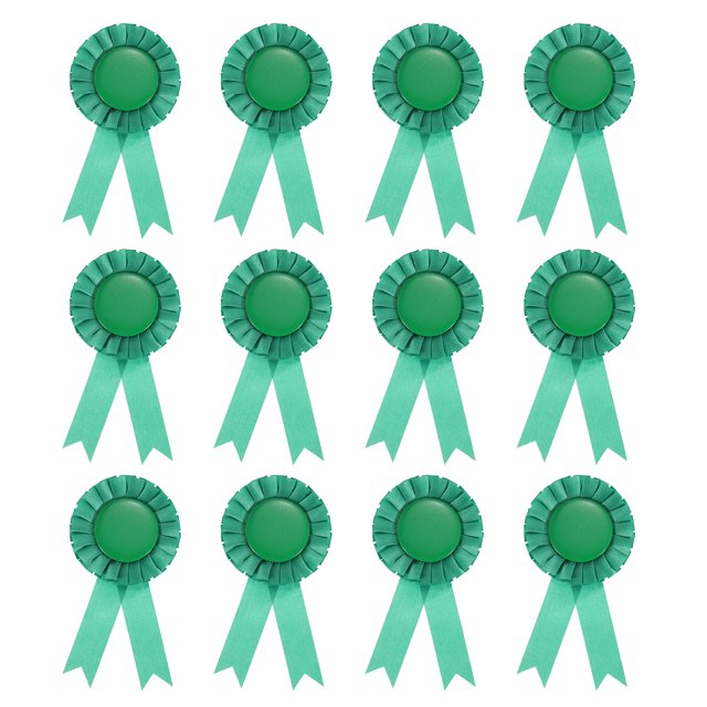 Unique Bargains Ruban de Récompense Vierge, Ruban de Rosette Ruban de Reconnaissance de Prix Honorable, Vert, Lot de 12