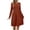 Orange, variant on Wdfiry Women's Fall Dress Solid Color Round Neck Long Sleeve Dress Casual Ribbed Tunic Mini Dresses
