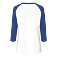 thumbnail image 5 of TSADFHJI Hauts Femmes Manches Longues Femmes Manches 3/4 Haut Été Décontracté Polyvalent Raglan Chemise Col Rond Chemise Décontractée Haut TG Bleu, 5 of 5