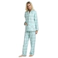 thumbnail image 3 of GLOBAL Women's Flannel Pajama Set - 100% Cotton, Button Down Top & Drawstring Pants | Warm Winter Sleepwear for Canada, 3 of 6