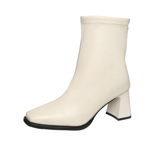 Birdeem Women's Winter Boots, Casual Comfortable, Solid Color, Square Toe, Rear Zipper, High Heel Ankle Boots, Women's Winter Boots, Women's Boots Ankle