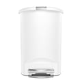 thumbnail image 2 of Simplehuman 50 Liter / 13 Gallon Semi-Round Plastic Step Garbage Bin with Secure Slide Lock Lid, White, 2 of 5