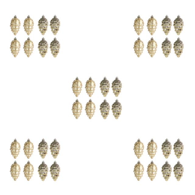 Maytalsory 8pieces Plastic Pine Tree Hanging Conveniently Designed Decorations For Easy Gold 5Set