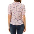 thumbnail image 3 of INSPIRE CHIC Women's Short Sleeve Ruffle Trim Neck Floral Print Blouses, 3 of 6